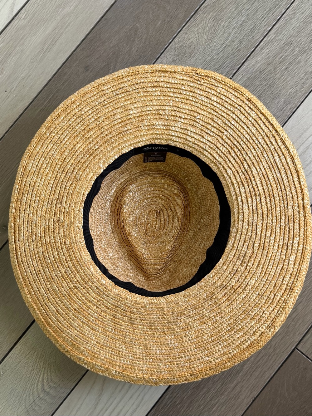 Brixton Natural Straw Fedora with Black Ribbon - Picture 3 of 9